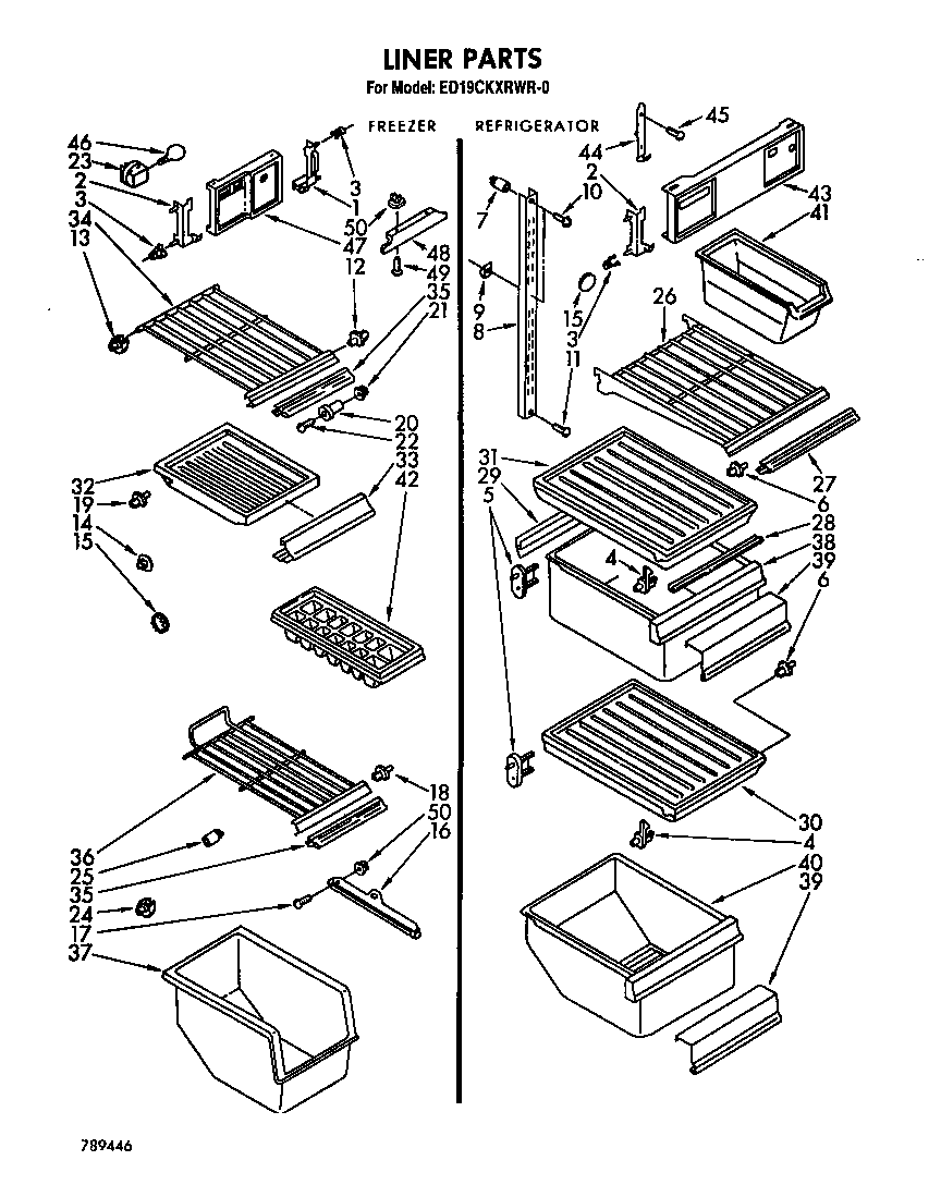 Whirlpool ED19CKXRWR0 liner diagram