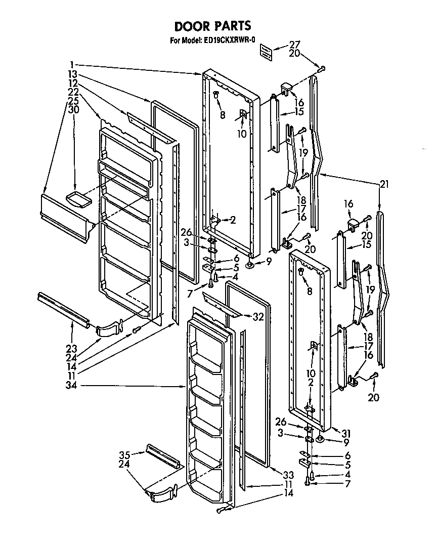 Whirlpool ED19CKXRWR0 door diagram