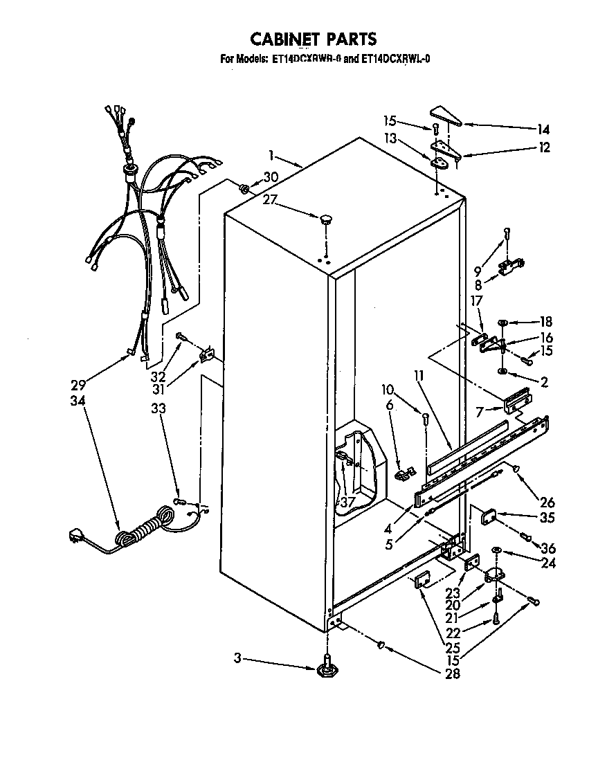 Whirlpool ET14DCXRWR0 cabinet diagram