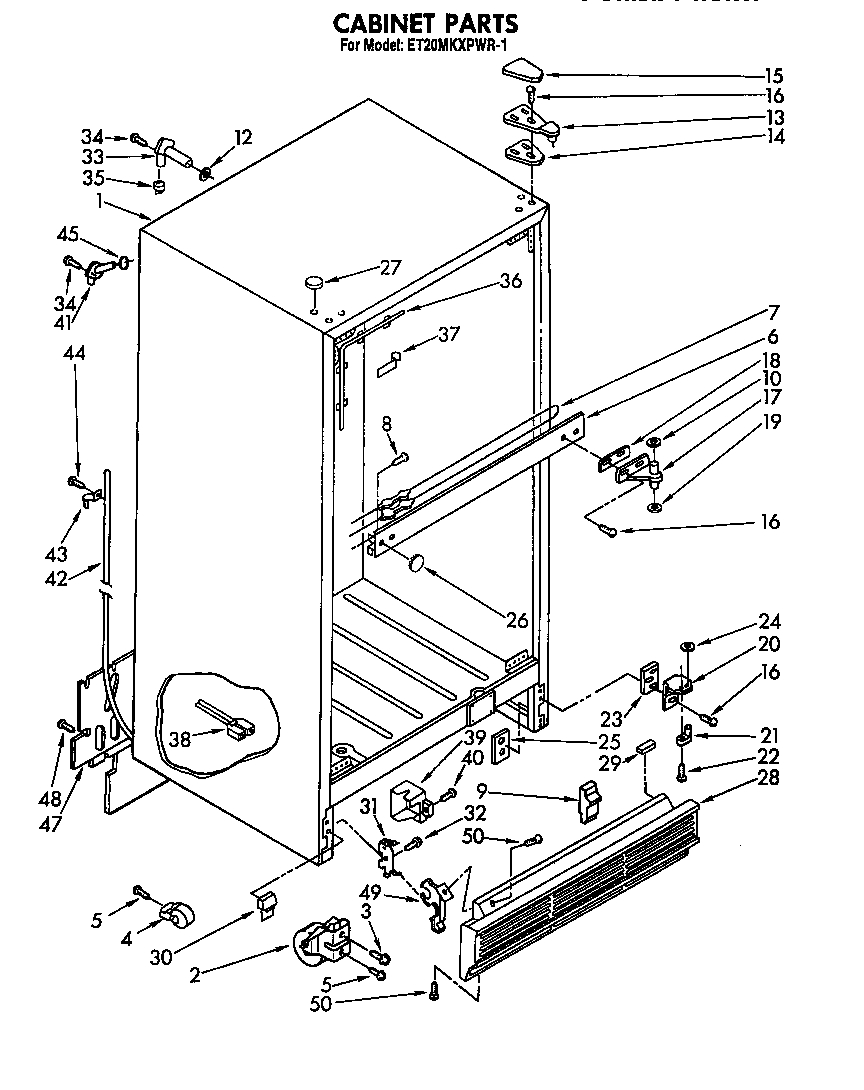 Whirlpool ET20MKXPWR1 cabinet diagram