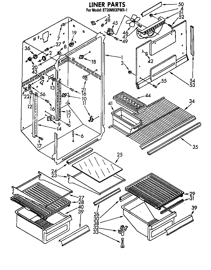 Whirlpool ET20MKXPWR1 liner diagram