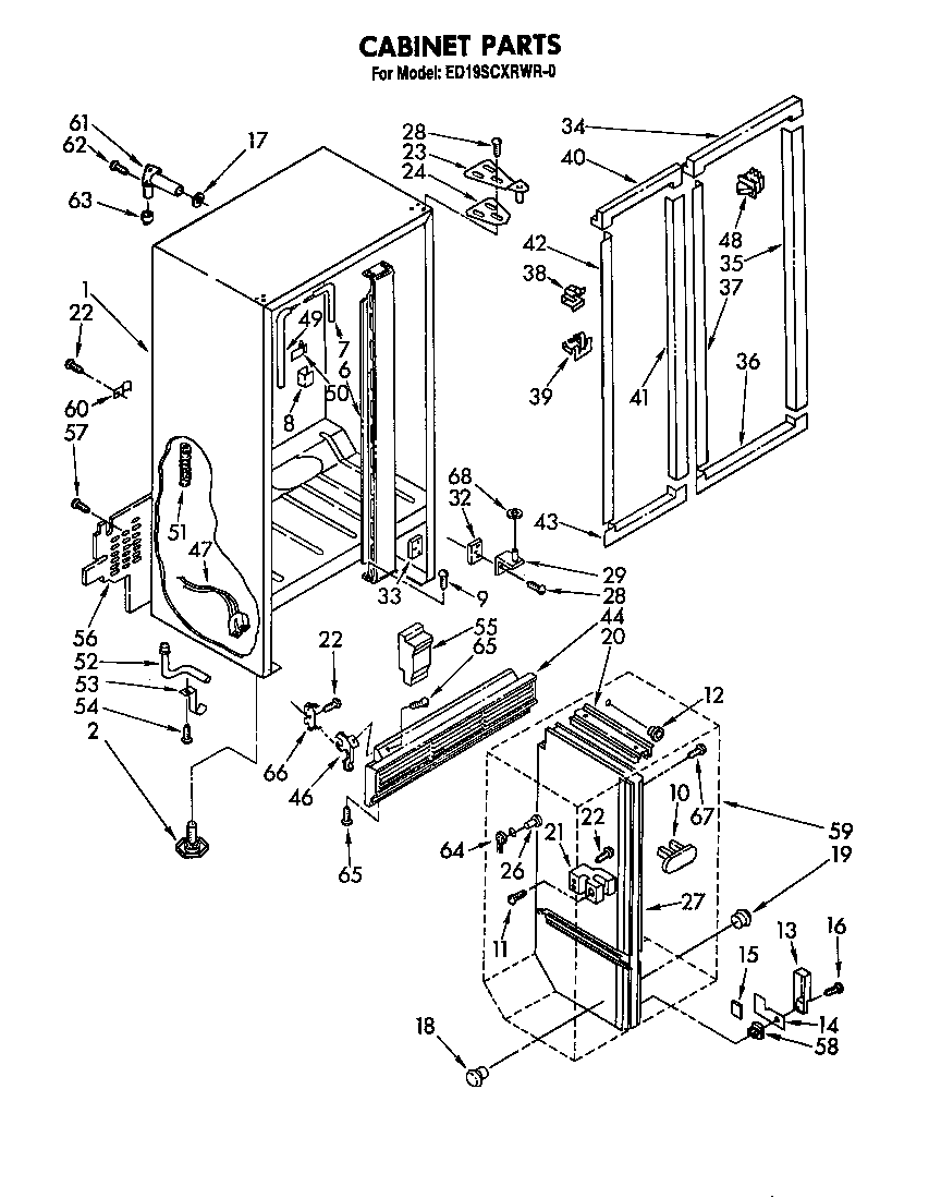 Whirlpool ED19SCXRWR0 cabinet diagram