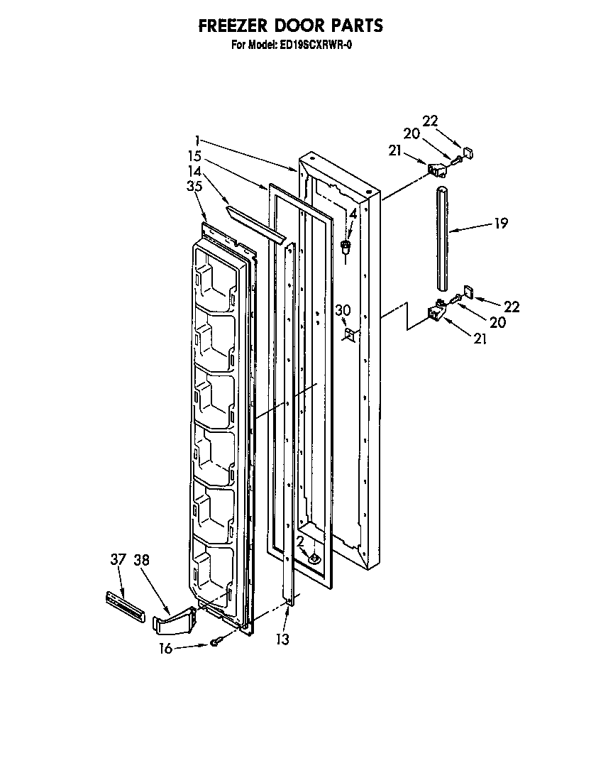 Whirlpool ED19SCXRWR0 freezer door diagram