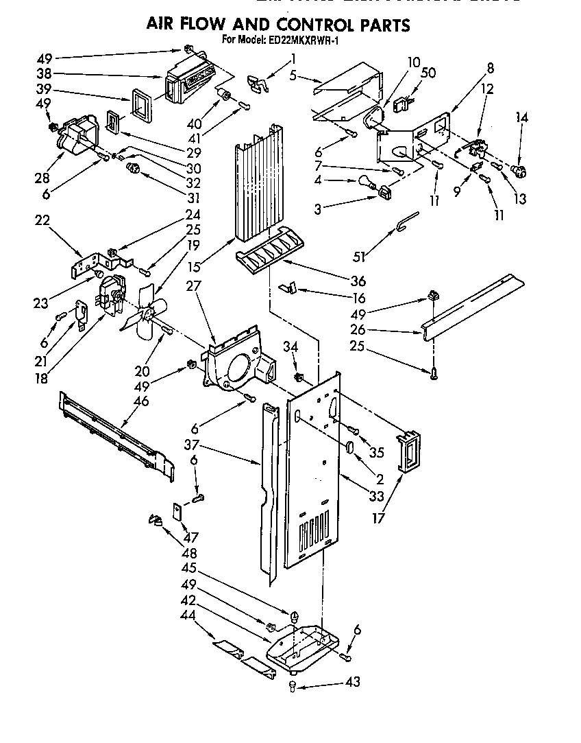 Whirlpool ED22MKXRWR1 air flow and controls diagram