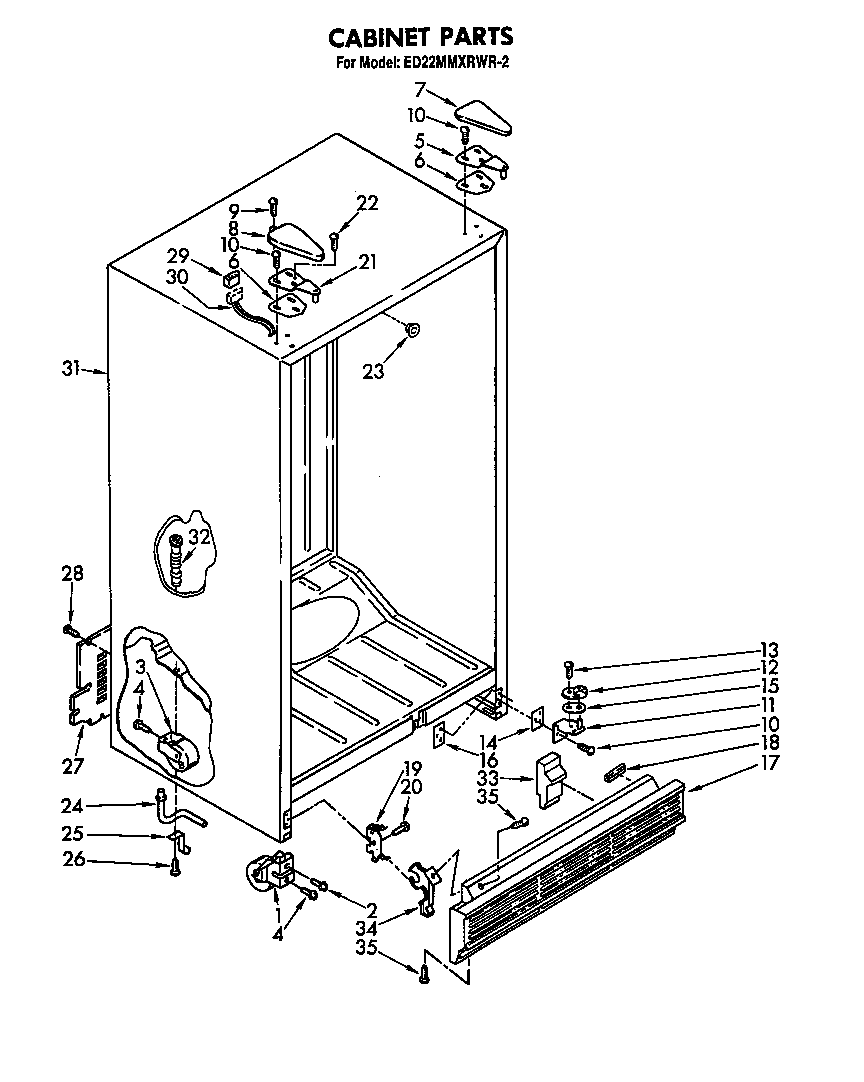 Whirlpool ED22MMXRWR2 cabinet diagram
