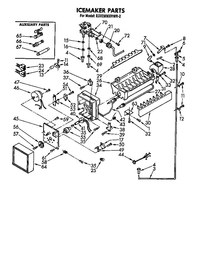 Whirlpool ED22MMXRWR2 icemaker diagram