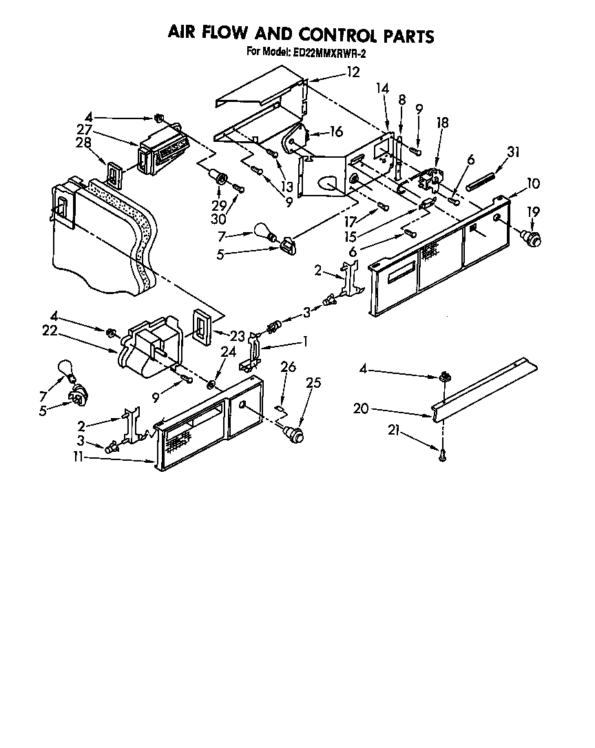 Whirlpool ED22MMXRWR2 air flow and control diagram