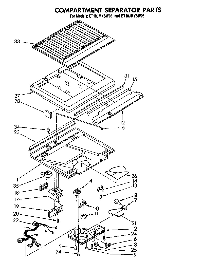 Whirlpool ET18JMYSM05 compartment separator diagram
