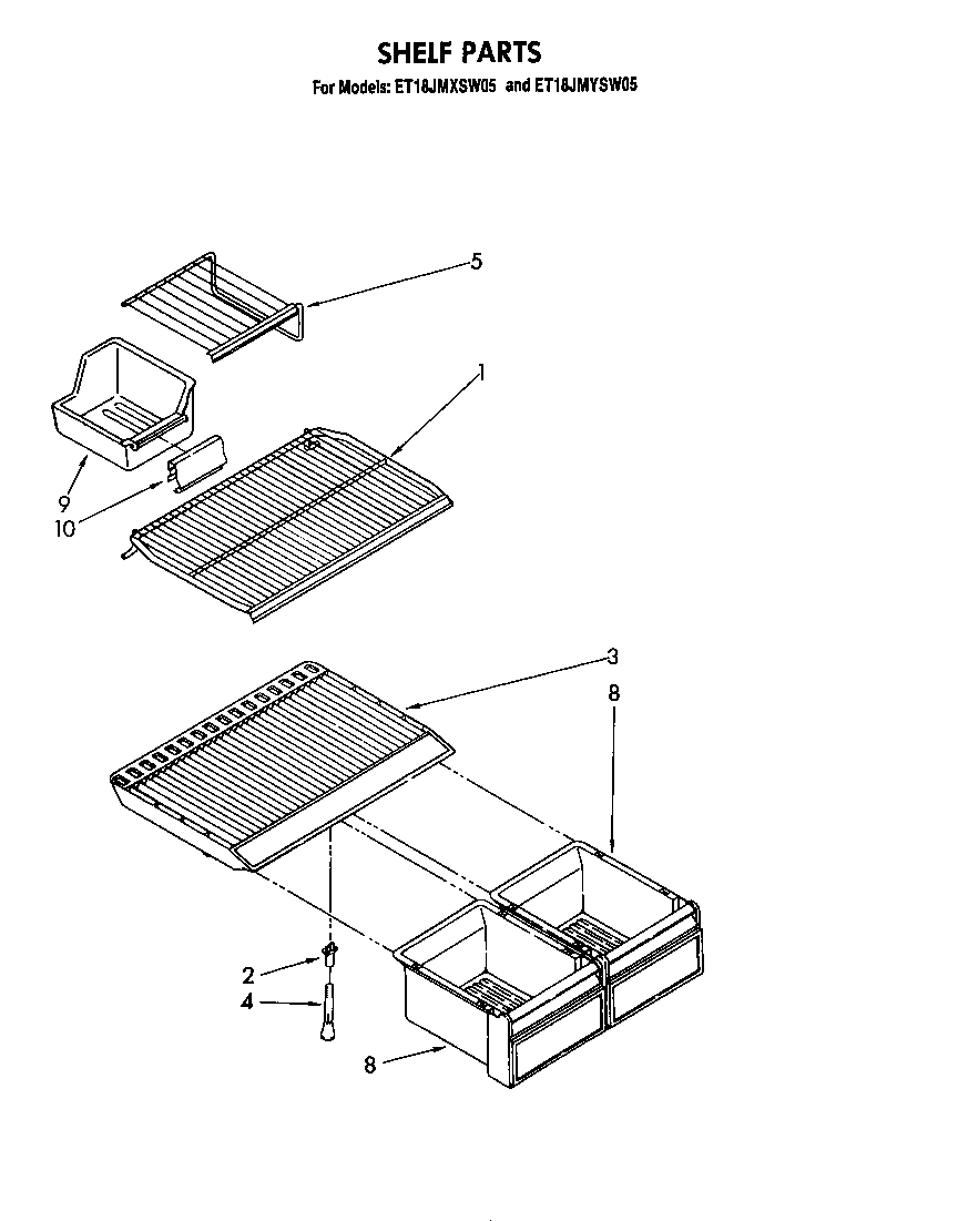 Whirlpool ET18JMYSM05 shelf diagram
