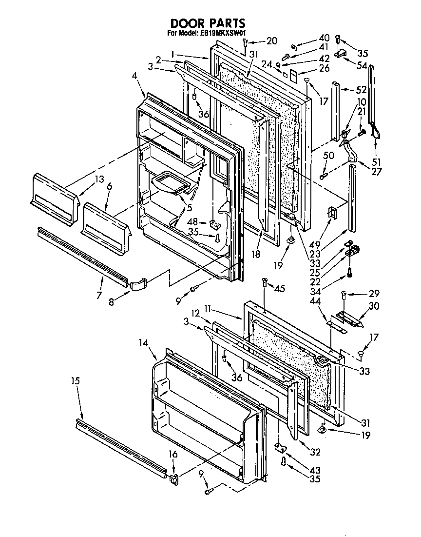 Whirlpool EB19MKXSW01 door diagram