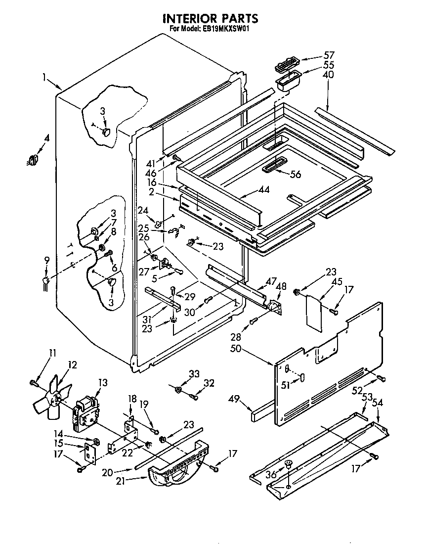 Whirlpool EB19MKXSW01 interior diagram