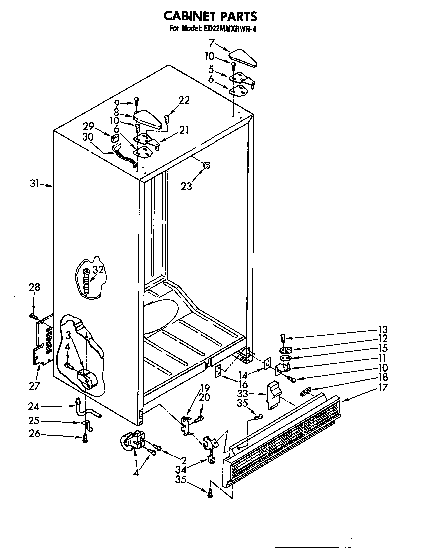 Whirlpool ED22MMXRWR4 cabinet diagram