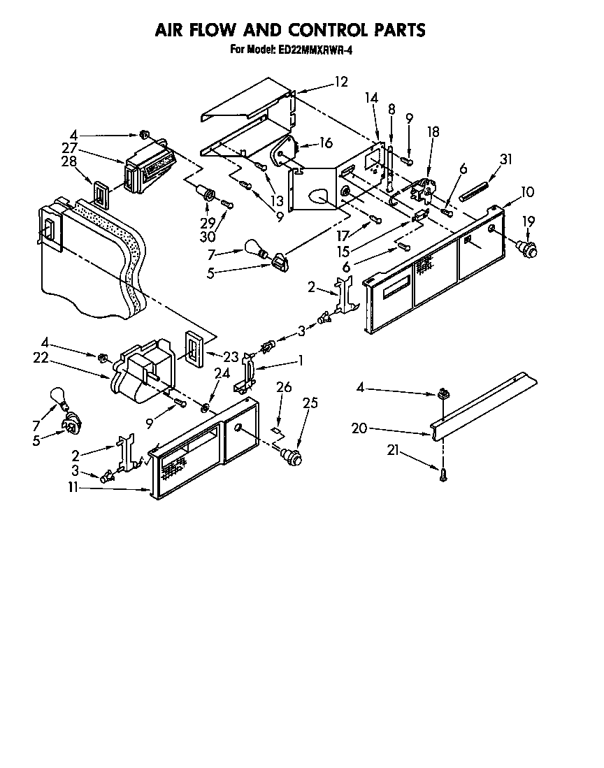 Whirlpool ED22MMXRWR4 air flow and control diagram