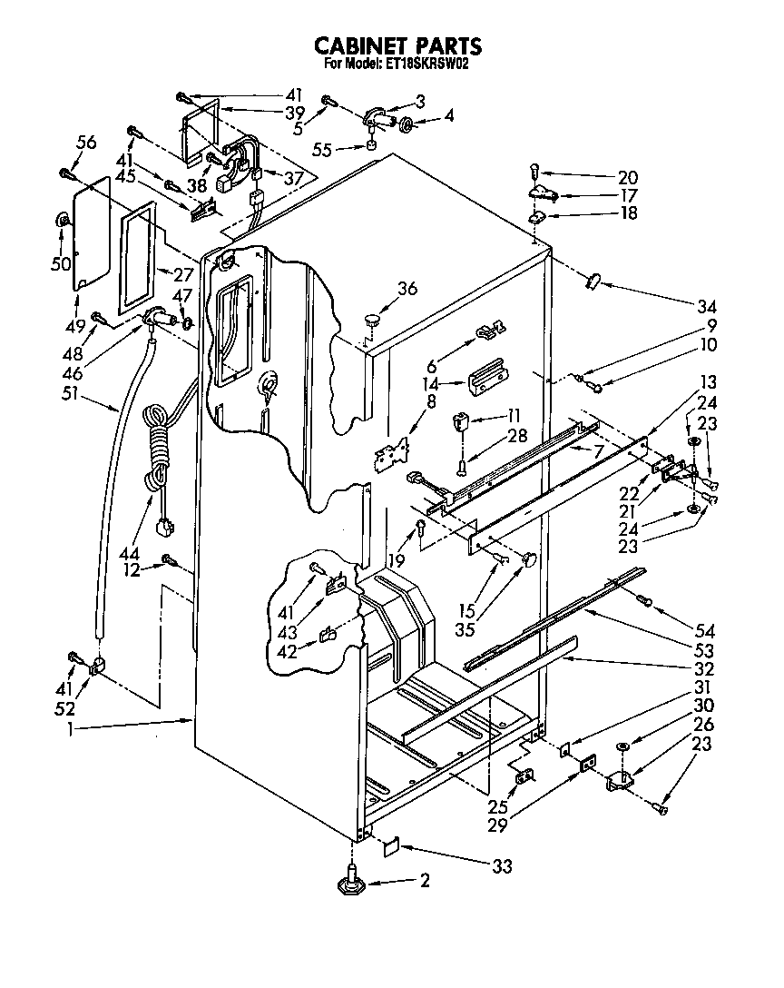Whirlpool ET18SKRSW02 cabinet diagram
