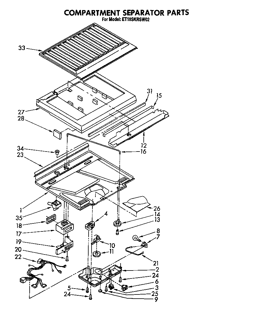 Whirlpool ET18SKRSW02 compartment separator diagram