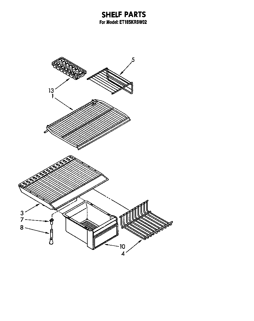 Whirlpool ET18SKRSW02 shelf diagram