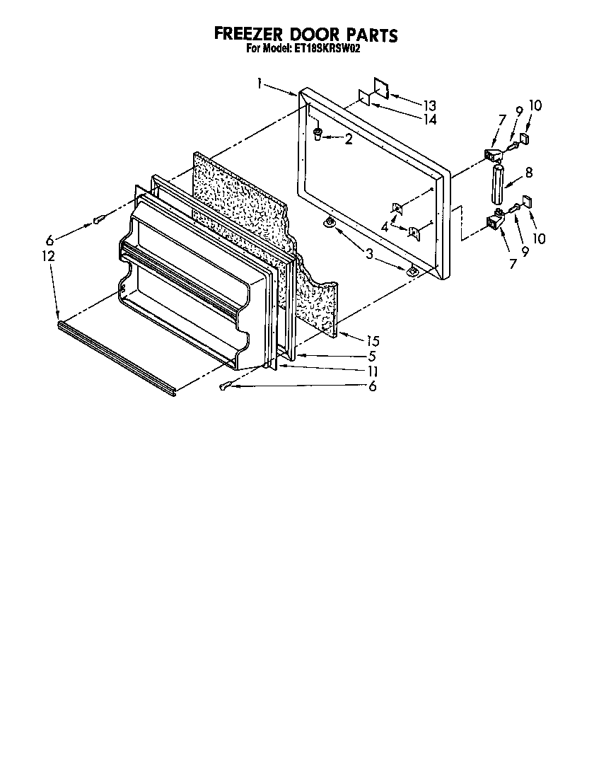 Whirlpool ET18SKRSW02 freezer door diagram