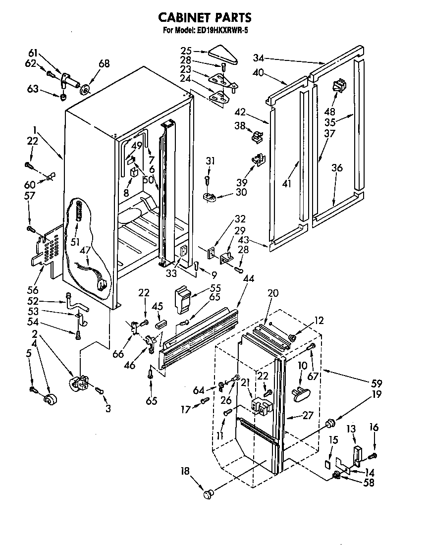 Whirlpool ED19HKXRNR5 cabinet diagram