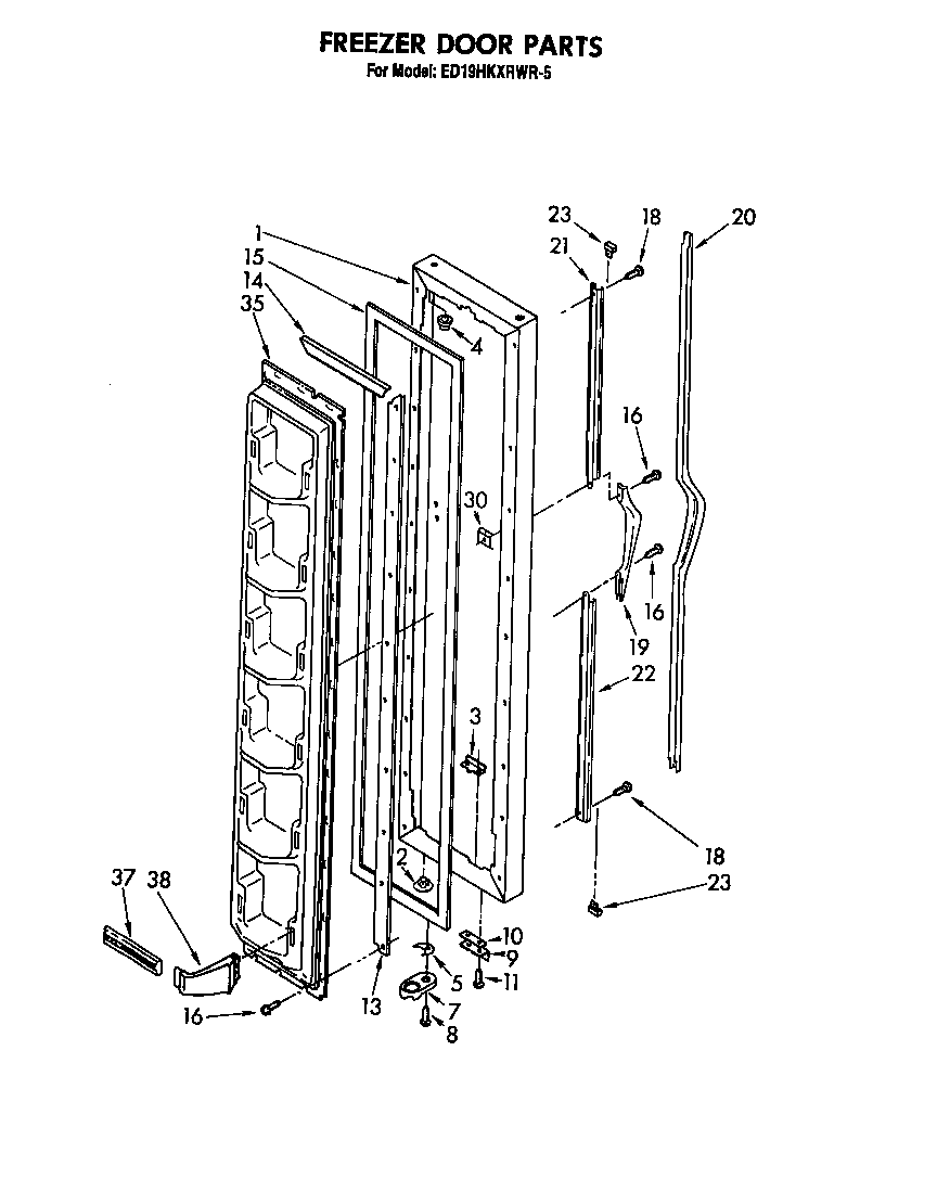 Whirlpool ED19HKXRNR5 freezer door diagram