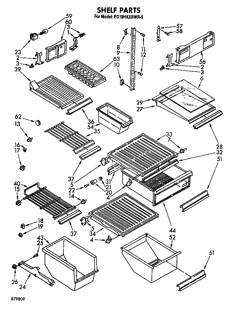 Whirlpool ED19HKXRNR5 shelf diagram