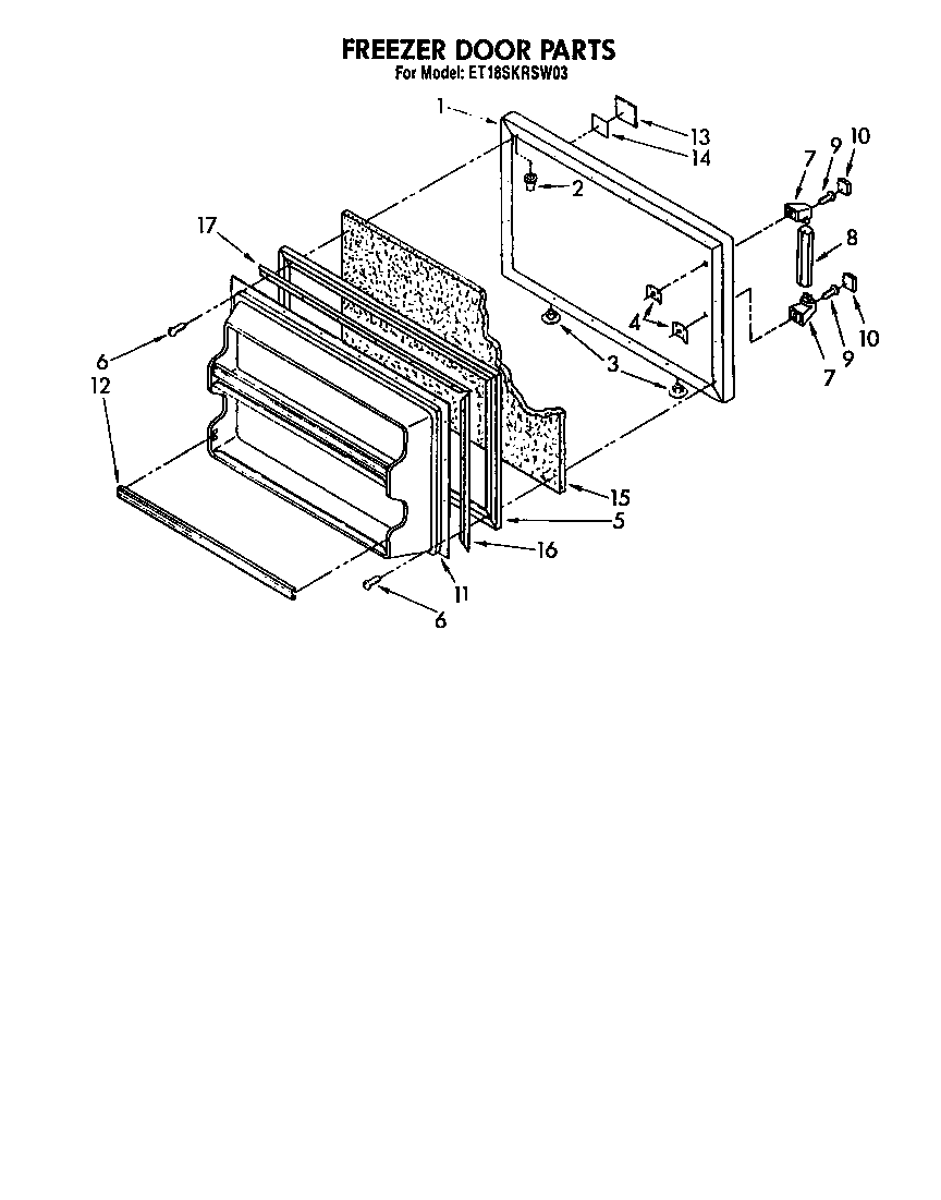 Whirlpool ET18SKRSN03 freezer door diagram