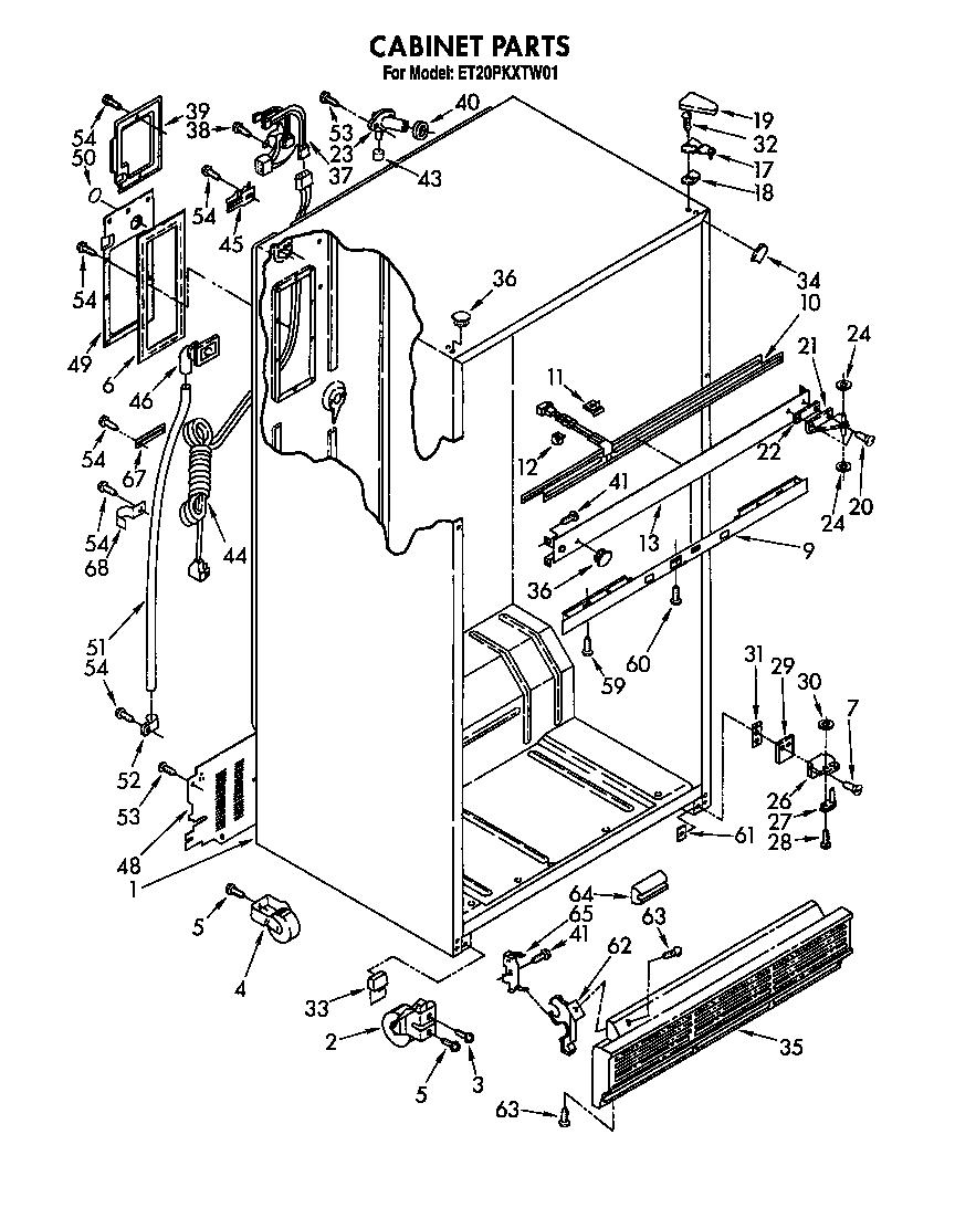 Whirlpool ET20PKXTN01 cabinet diagram