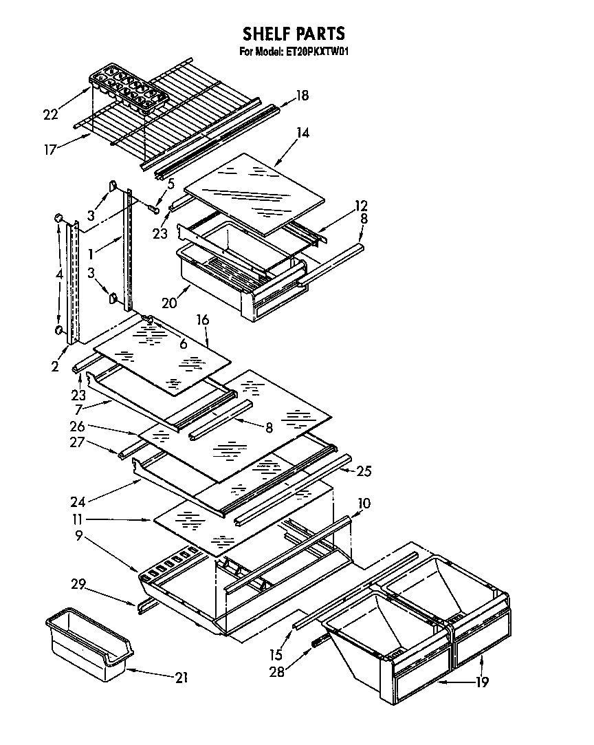 Whirlpool ET20PKXTN01 shelf diagram