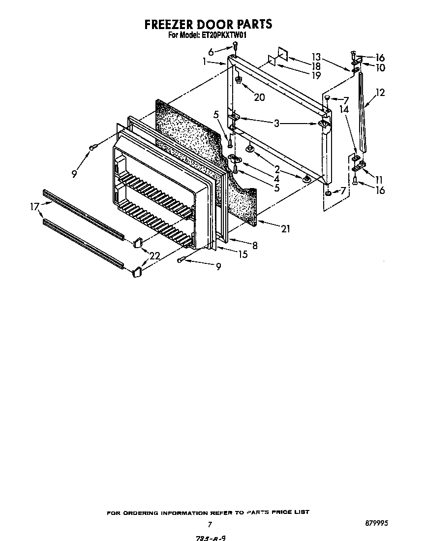 Whirlpool ET20PKXTN01 freezer door diagram