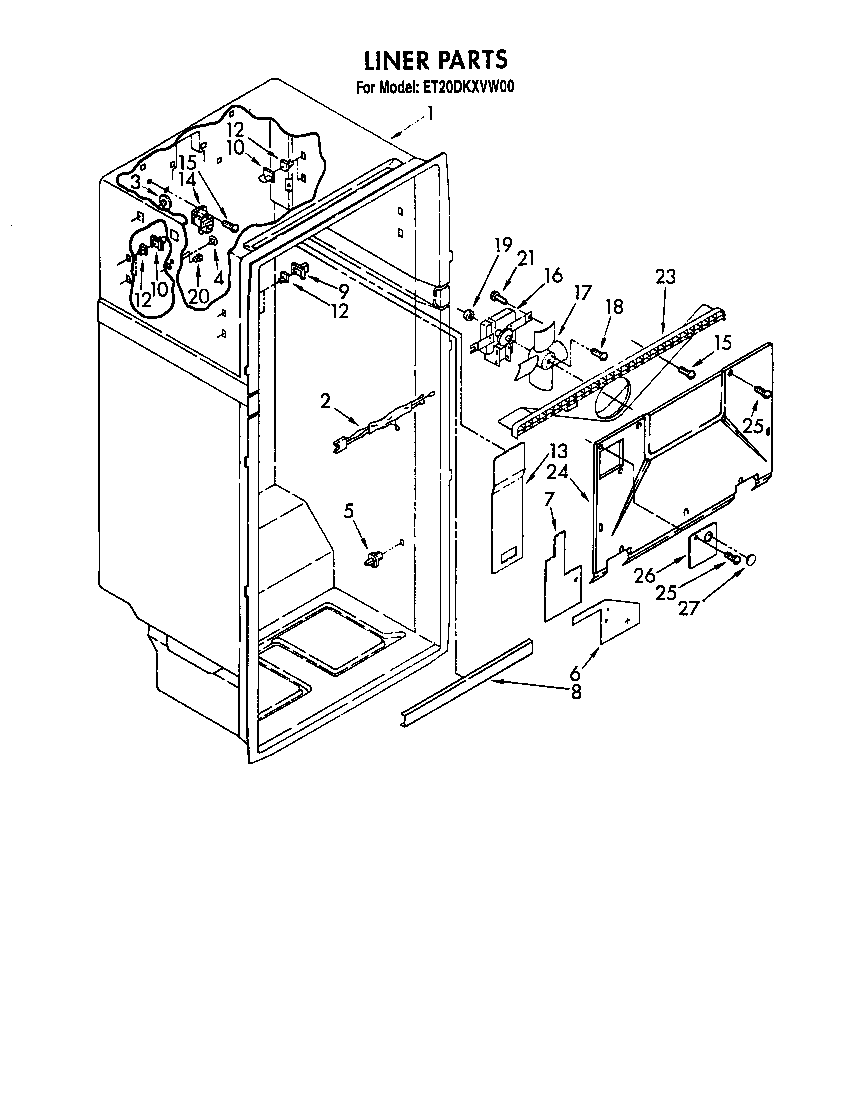 Whirlpool ET20DKXVG00 liner diagram