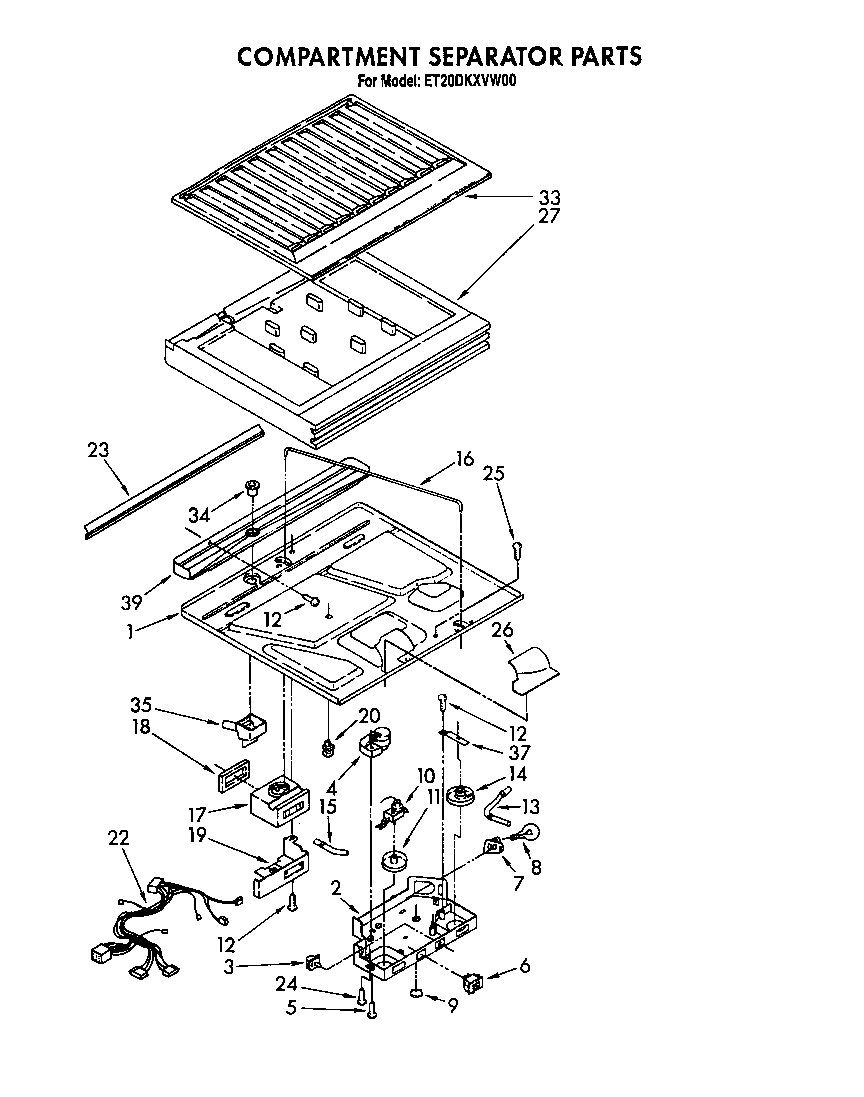 Whirlpool ET20DKXVG00 compartment separator diagram
