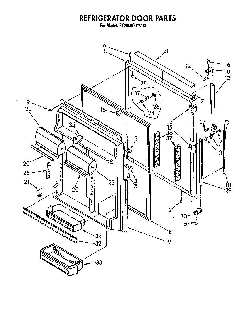 Whirlpool ET20DKXVG00 refrigerator door diagram