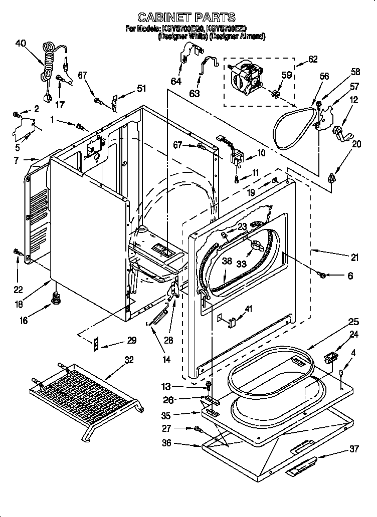 KitchenAid KGYS700EZ0 cabinet diagram
