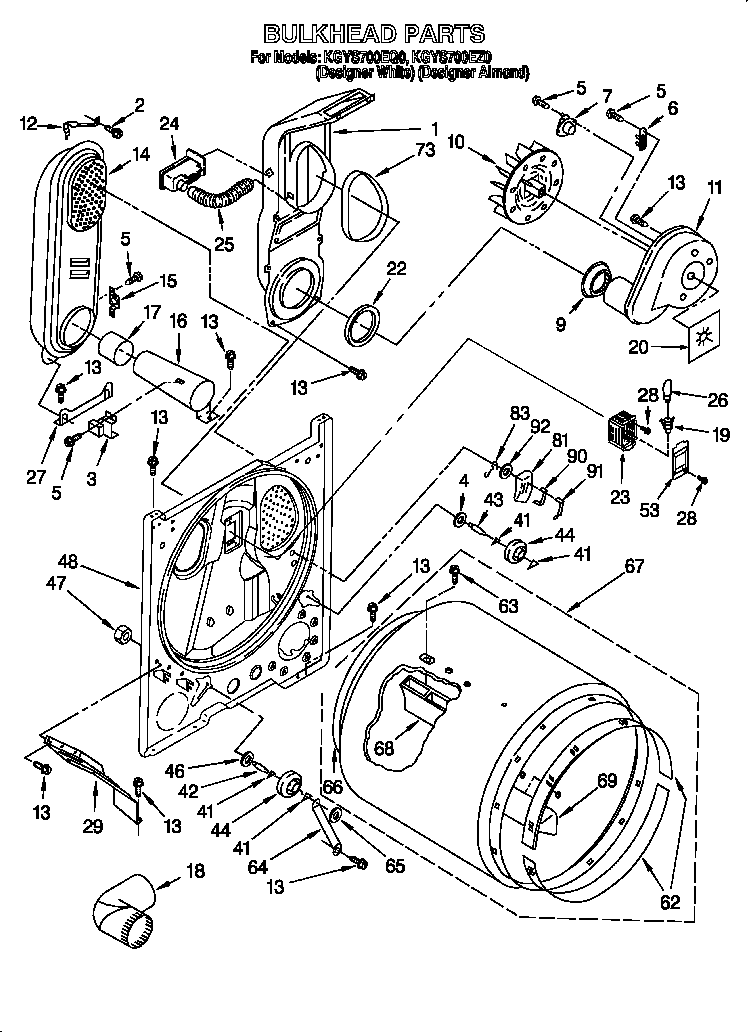 KitchenAid KGYS700EZ0 bulkhead diagram