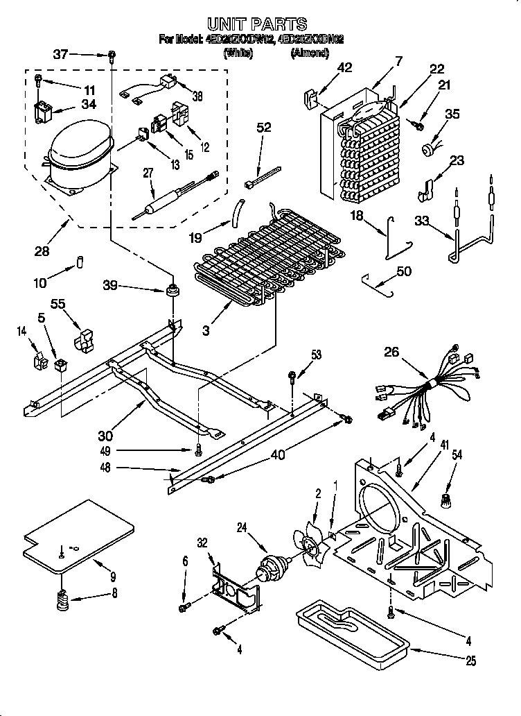 Whirlpool 4ED20ZKXDN02 unit diagram