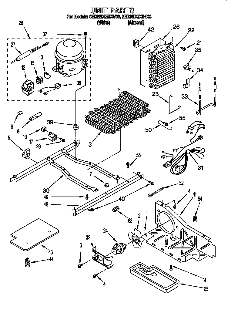 Whirlpool 8ED25DQXDW03 unit diagram