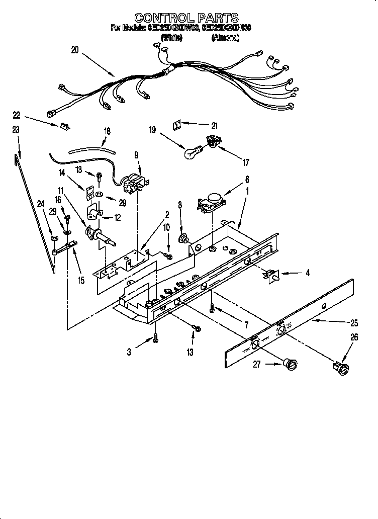 Whirlpool 8ED25DQXDW03 control diagram