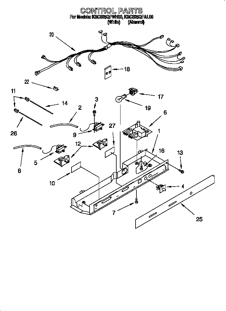 KitchenAid KSCS25QFWH00 control diagram