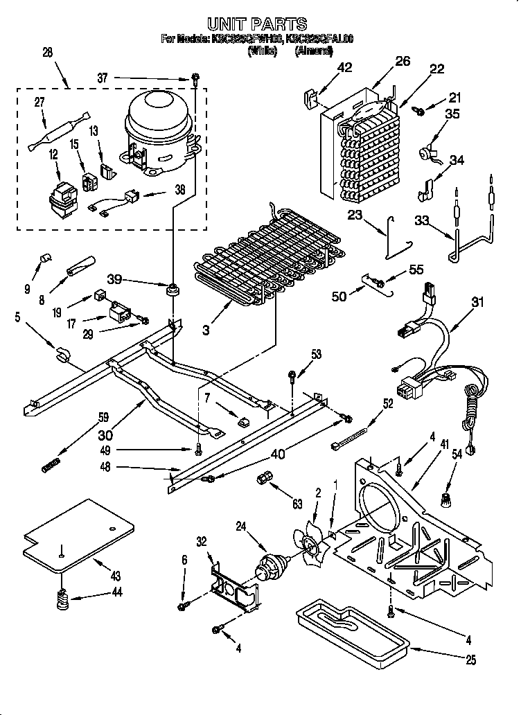 KitchenAid KSCS25QFWH00 unit diagram