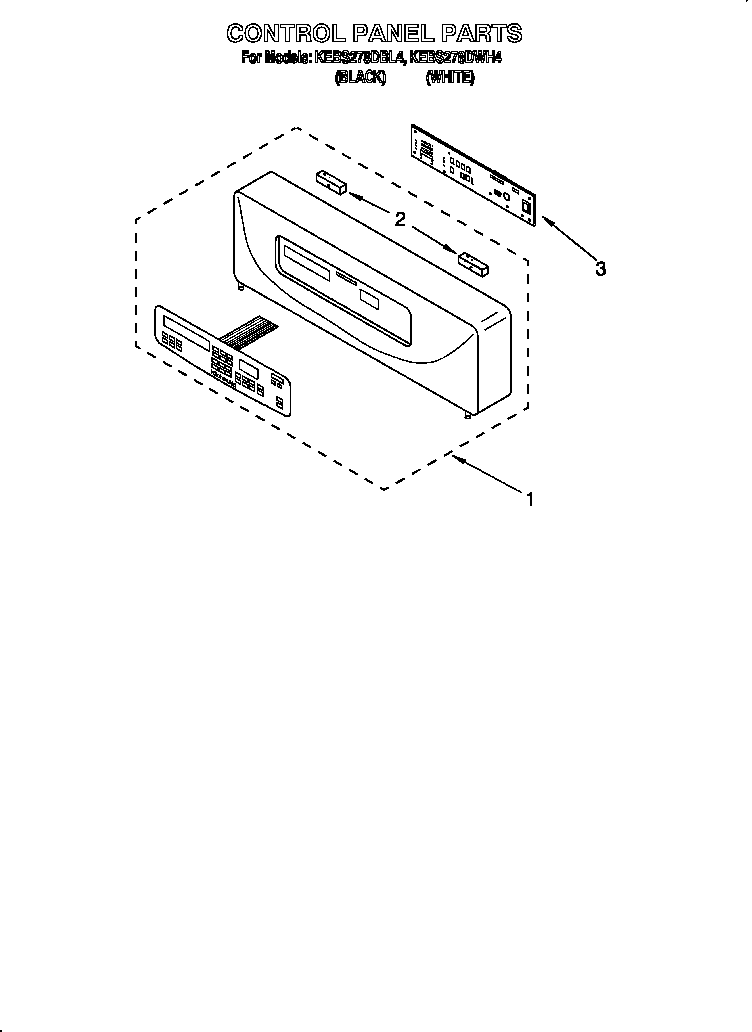 KitchenAid KEBS278DWH4 control panel diagram