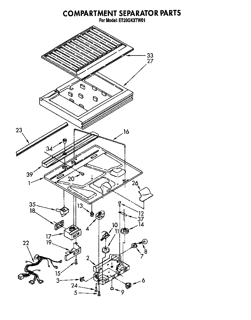 Whirlpool ET20GKXTG01 compartment separator diagram