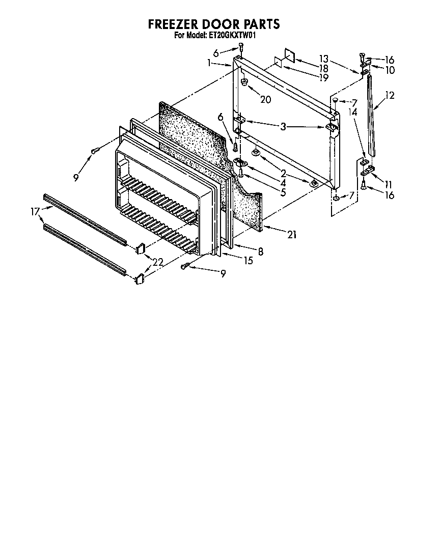 Whirlpool ET20GKXTG01 freezer door diagram