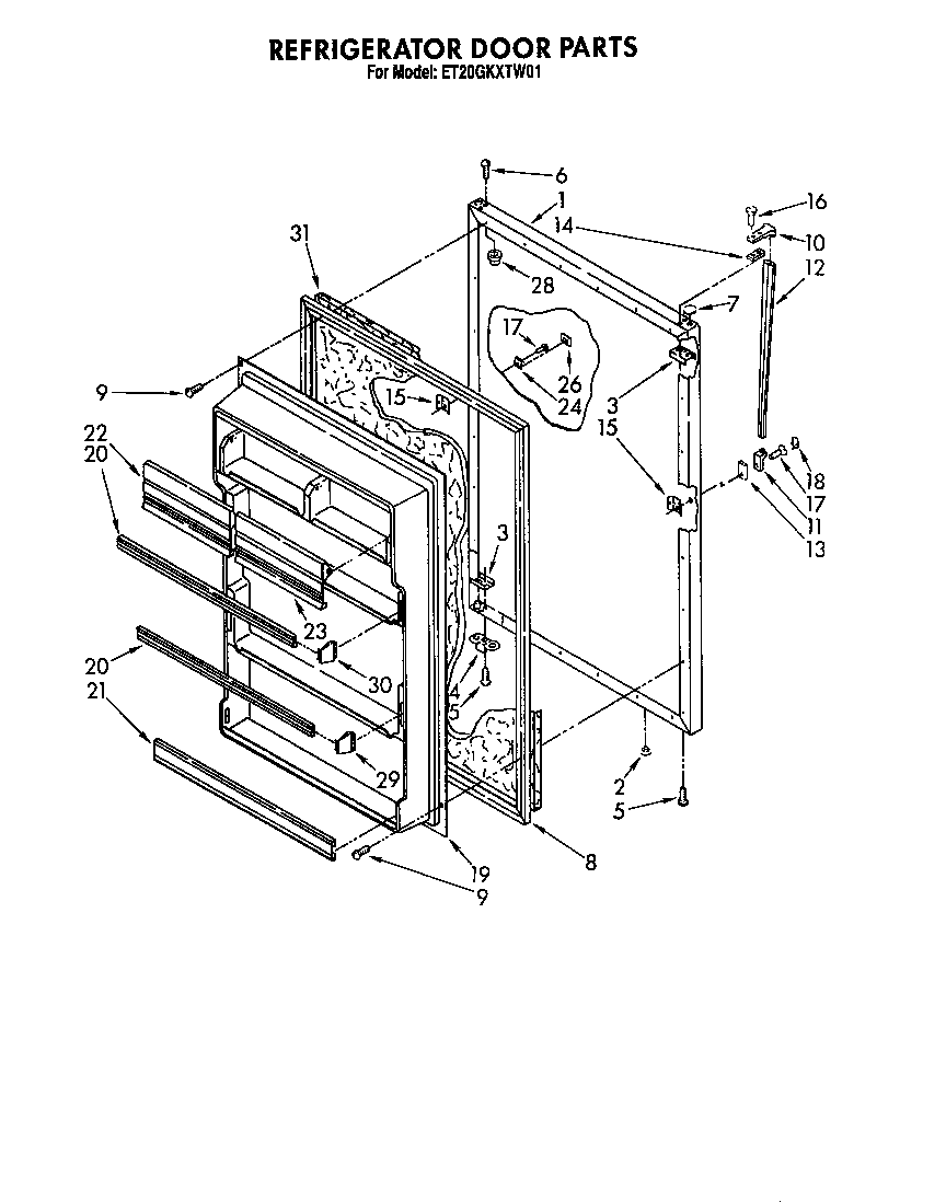 Whirlpool ET20GKXTG01 refrigerator door diagram