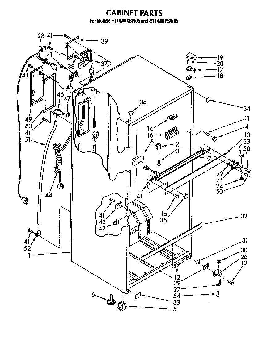 Whirlpool ET14JMYSW05 cabinet diagram