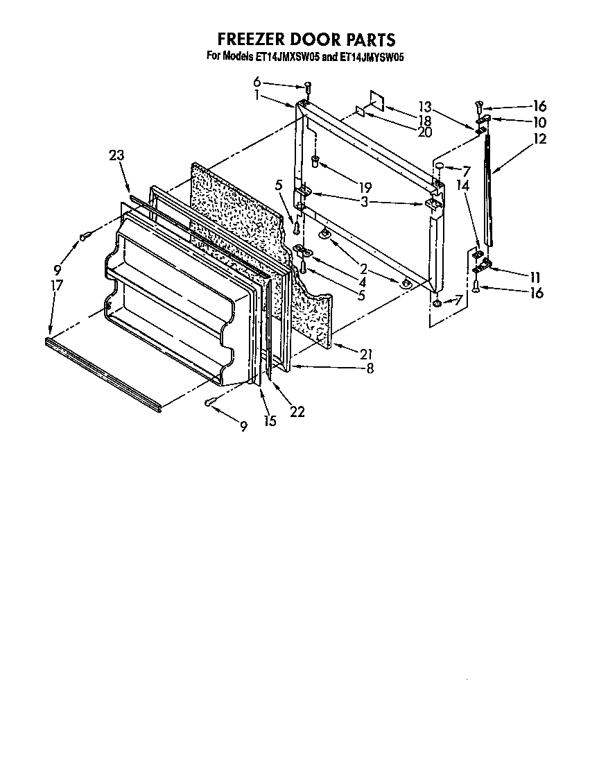 Whirlpool ET14JMYSW05 freezer door diagram