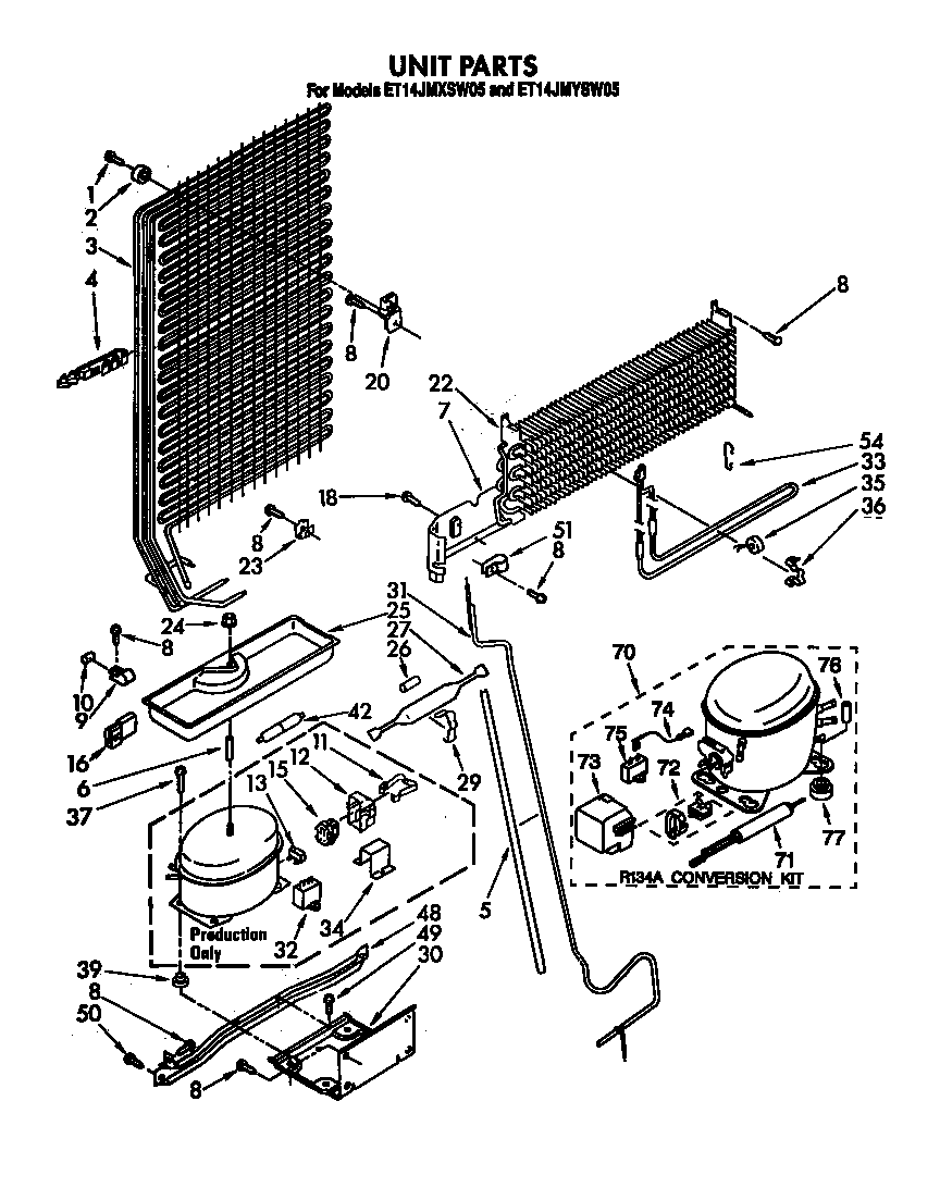 Whirlpool ET14JMYSW05 unit diagram