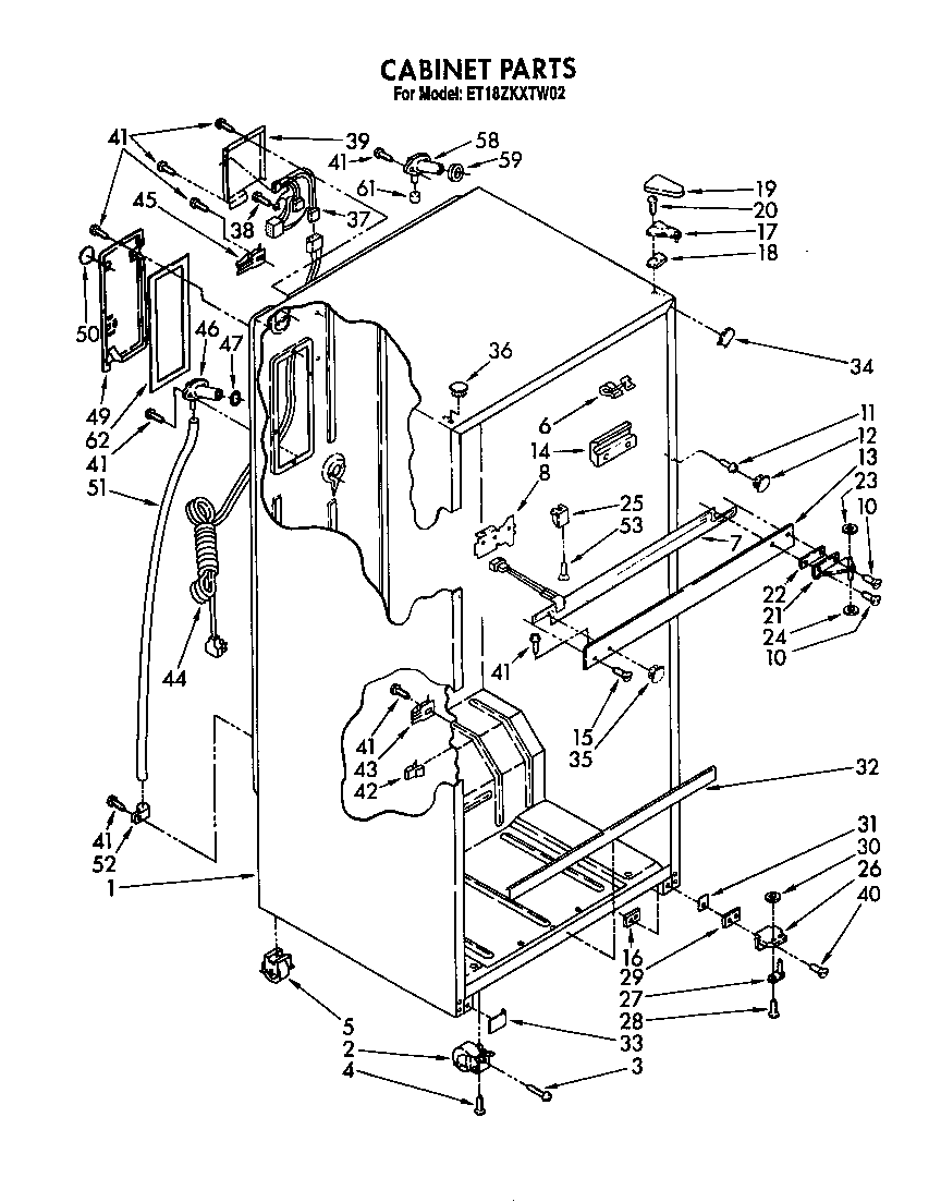 Whirlpool ET18ZKXTM02 cabinet diagram