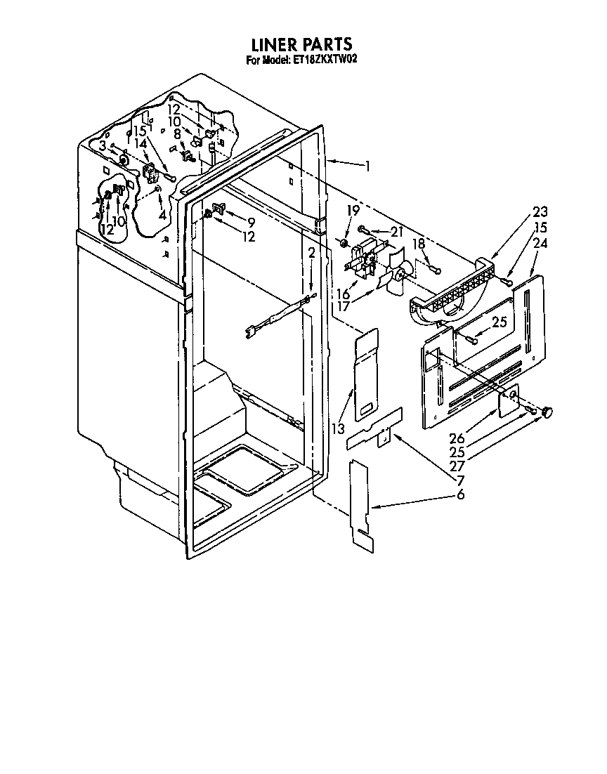 Whirlpool ET18ZKXTM02 liner diagram