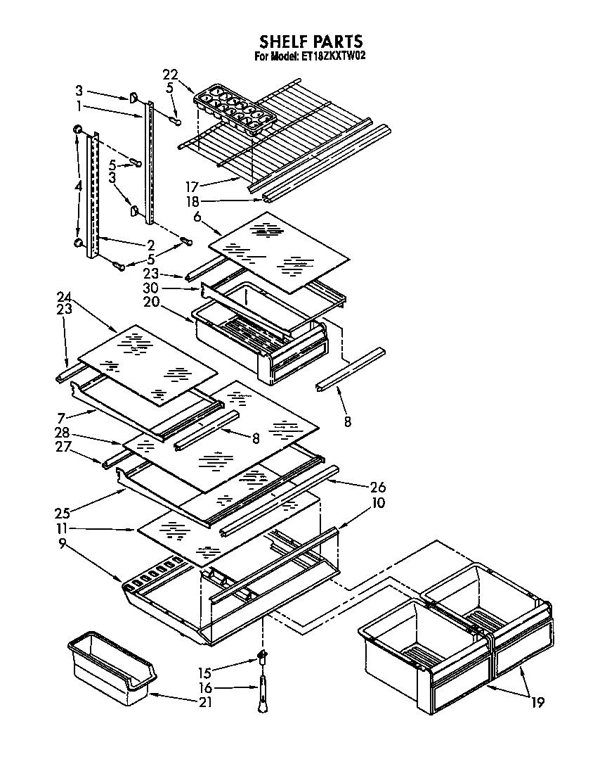 Whirlpool ET18ZKXTM02 shelf diagram