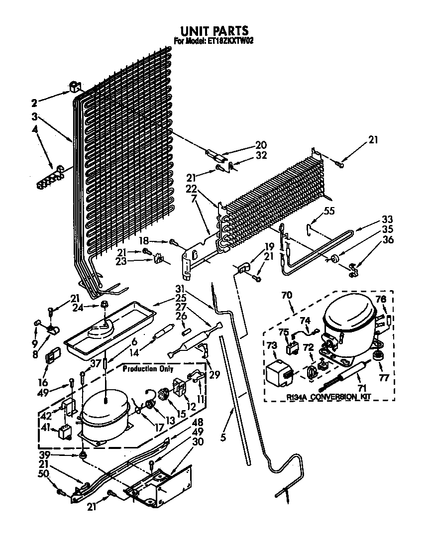 Whirlpool ET18ZKXTM02 unit diagram