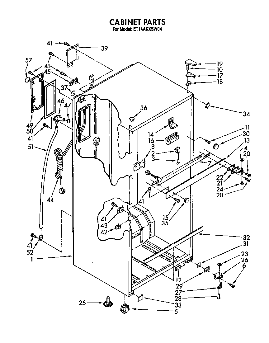 Whirlpool ET14AKXSW04 cabinet diagram